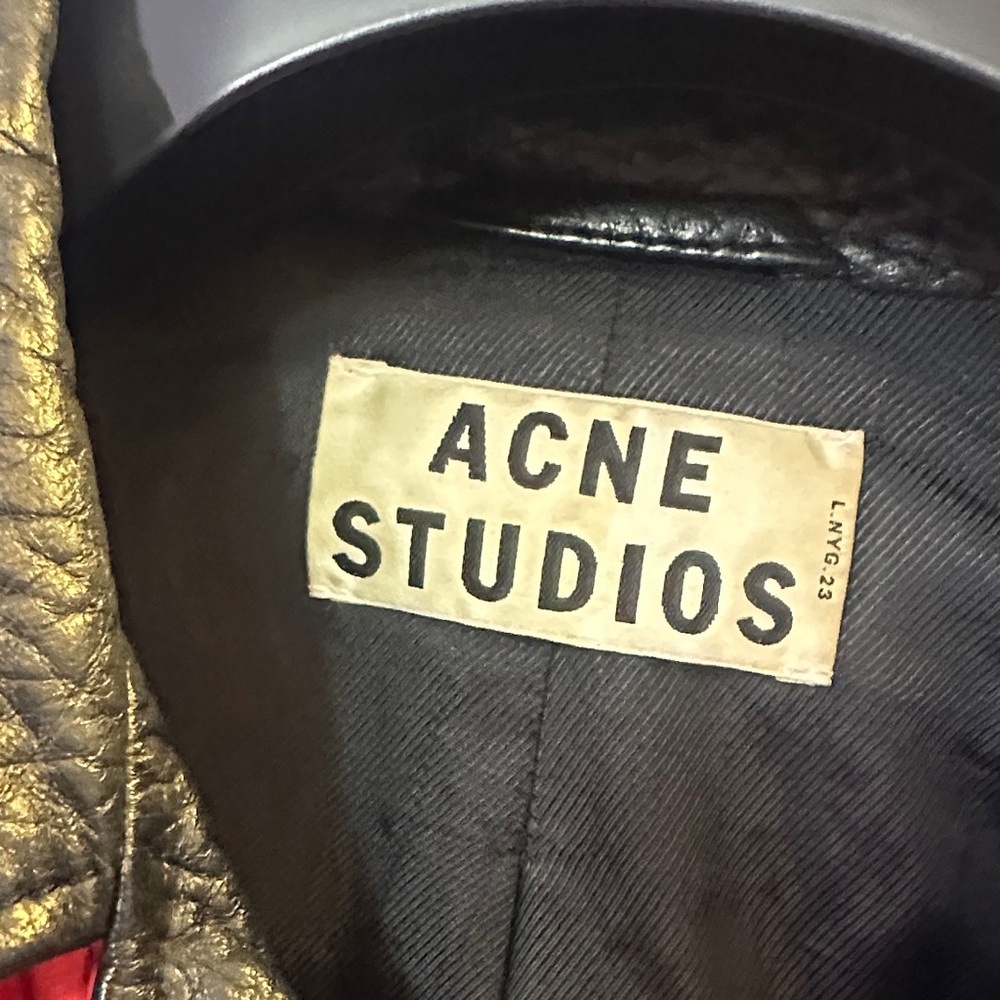 Acne Studios Red and Black Biker Jacket - Picture 3 of 7